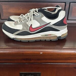 Nike Men's Red and Gray Max Air Sneakers